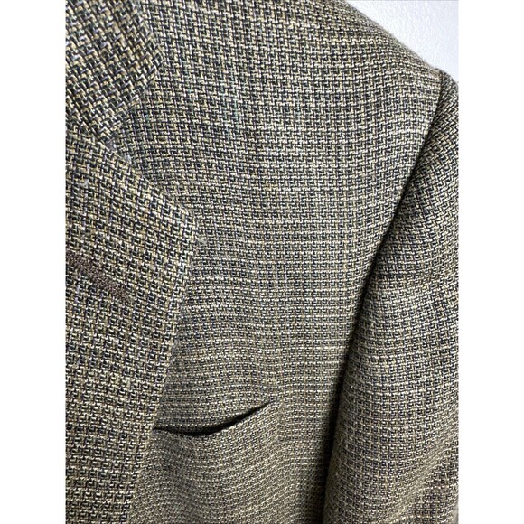 HICKEY FREEMAN WOOL SILK LINEN TAN SPORT COAT Sz 42L Single Breast Two Button - Picture 4 of 15